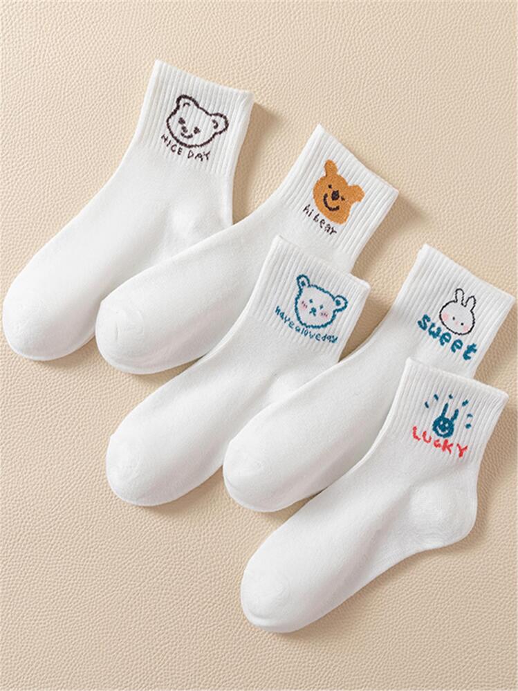 5 đôi/vớ nữ thời trang hoạt hình - Nhiều màu - Xem 2