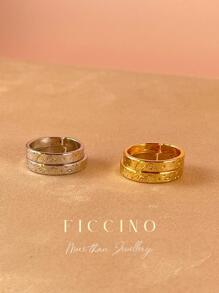 Nhẫn Đôi Mặt Trời Và Mặt Trăng Ficcino Có Thể Điều Chỉnh Kích Thước, Quà Kỷ Niệm Có Hộp Cho Nam Và Nữ - Vàng - Xem 3