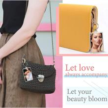 10入組相框設計鑰匙扣，適用於返校休閒 - 米色 - 查看 5