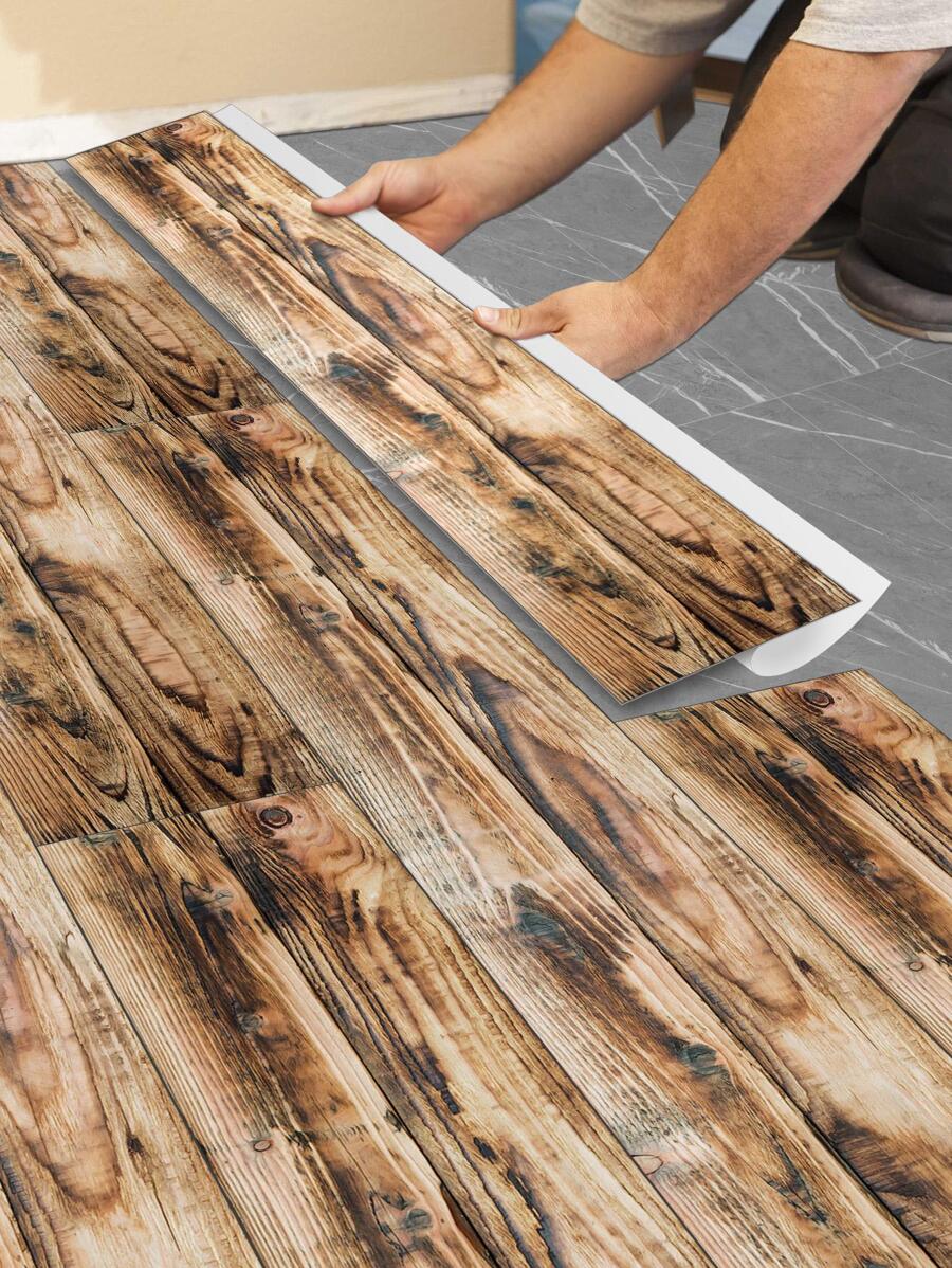 1入組加厚防滑木紋地板貼紙 - 彩色 - 查看 1