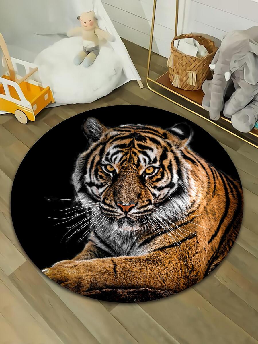 1pc Home Decor Tiger Pattern Rug - Multicolor - View 1