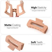 Vuốt Tóc, 6 Cái 4.1 Inch Móng Vuốt Tóc Hình Chữ Nhật Lớn Mờ Hoa Kẹp Tóc, Dành Cho Phụ Nữ Tóc Xoăn Dày Mỏng, Màu Sắc Trung Tính - Màu be - Xem 7