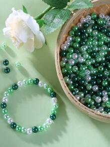 200 Piezas De Cuentas De Imitación De Perlas Para La Fabricación De Joyas, Cuentas De Perlas Sueltas Redondas De 6/8mm Con Agujero, Perlas De Imitación Para Pulseras