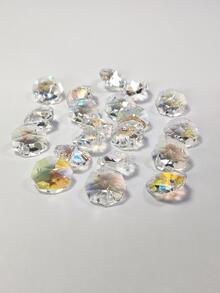 20入組14mm 2孔水晶ab色玻璃八邊形珠子/玻璃珠子,適用於吊燈吊飾替換/婚禮裝飾/節日裝飾/窗戶裝飾/聖誕樹裝飾/ Diy掛飾 - 無色 - 查看 6