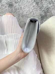 REMANLAND 閃爍亮晶晶的,閃亮迷人的,優雅精致的和時尚的信封手提包,派對婚禮手提包,女士晚宴手提包,派對女孩,女人,非常適合派對,婚禮,舞會,晚宴/宴會,最好的女士禮物 - 銀色 - 查看 4