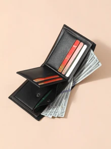 Simple Short Wallet With Coin Pocket Bag Present Business Casual Old Style Men For Men Wallet Purse Wallet Men Wallet Leather,Wallets For Men - Black - View 2
