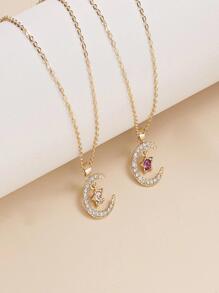1 Miếng Đúng mốt Đá sinh Sao & Mặt trăng Vòng cổ mặt dây chuyền Đối với phụ nữ Với Chòm sao Thẻ - Vàng - Xem 8
