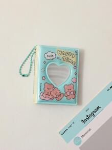 1入組卡通迷你相簿&Love心鏤空貼紙存儲簿&鑰匙圈&卡包 - 彩色 - 查看 9