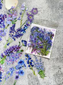 40pcs Purple Flower Pattern Scrapbooking Stickers For Planner Decoration - Multicolor - View 4