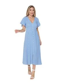 Women Dresses - 藍白色 - 查看 4