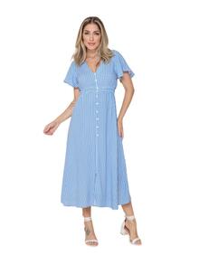 Women Dresses - 藍白色 - 查看 3