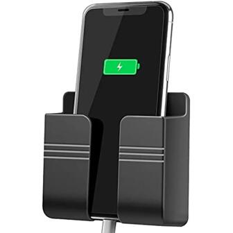 1pc Solid Color Wall Mounted Phone Charging Storage Rack