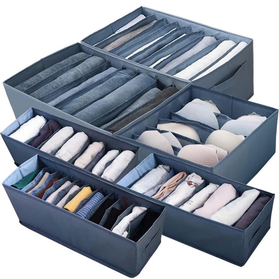 Hộp lưu trữ quần áo tối giản có tay cầm - Màu xám đen - Xem 1