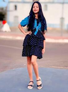 Pópidí Kids Flat Sandals - 黑色 - 查看 7