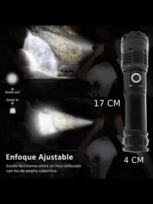 Linterna Tactica Militar 7000 Lumens USB Recargable de Mano para Exteriores - Negro - Ver 6