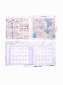 Muestrario para uñas libro de exhibición de uñas tabla de exhibición de arte de uñas acrilicas - Azul y blanco - Ver 7