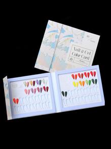 Muestrario para uñas libro de exhibición de uñas tabla de exhibición de arte de uñas acrilicas - Azul y blanco - Ver 3