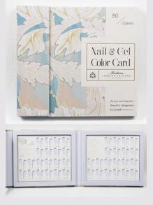 Muestrario para uñas libro de exhibición de uñas tabla de exhibición de arte de uñas acrilicas - Azul y blanco - Ver 5