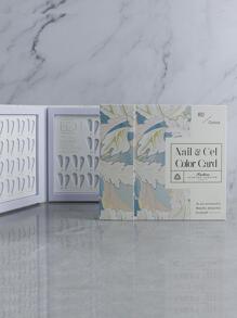 Muestrario para uñas libro de exhibición de uñas tabla de exhibición de arte de uñas acrilicas - Azul y blanco - Ver 2