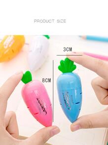 2pcs/set Cartoon Cute Carrot Shaped Pencil Sharpener, Candy-colored Children's Pencil Blade, Turning Blade - Multicolor - View 2