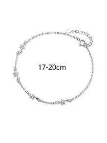 1入組時尚高端S925銀閃閃發光星形手環帶多種發亮的寶石裝飾用品適用於女性夏天,派對,禮品適用於女朋友節日