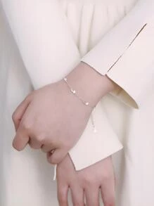 1入組時尚高端S925銀閃閃發光星形手環帶多種發亮的寶石裝飾用品適用於女性夏天,派對,禮品適用於女朋友節日