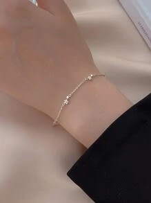 1入組時尚高端S925銀閃閃發光星形手環帶多種發亮的寶石裝飾用品適用於女性夏天,派對,禮品適用於女朋友節日