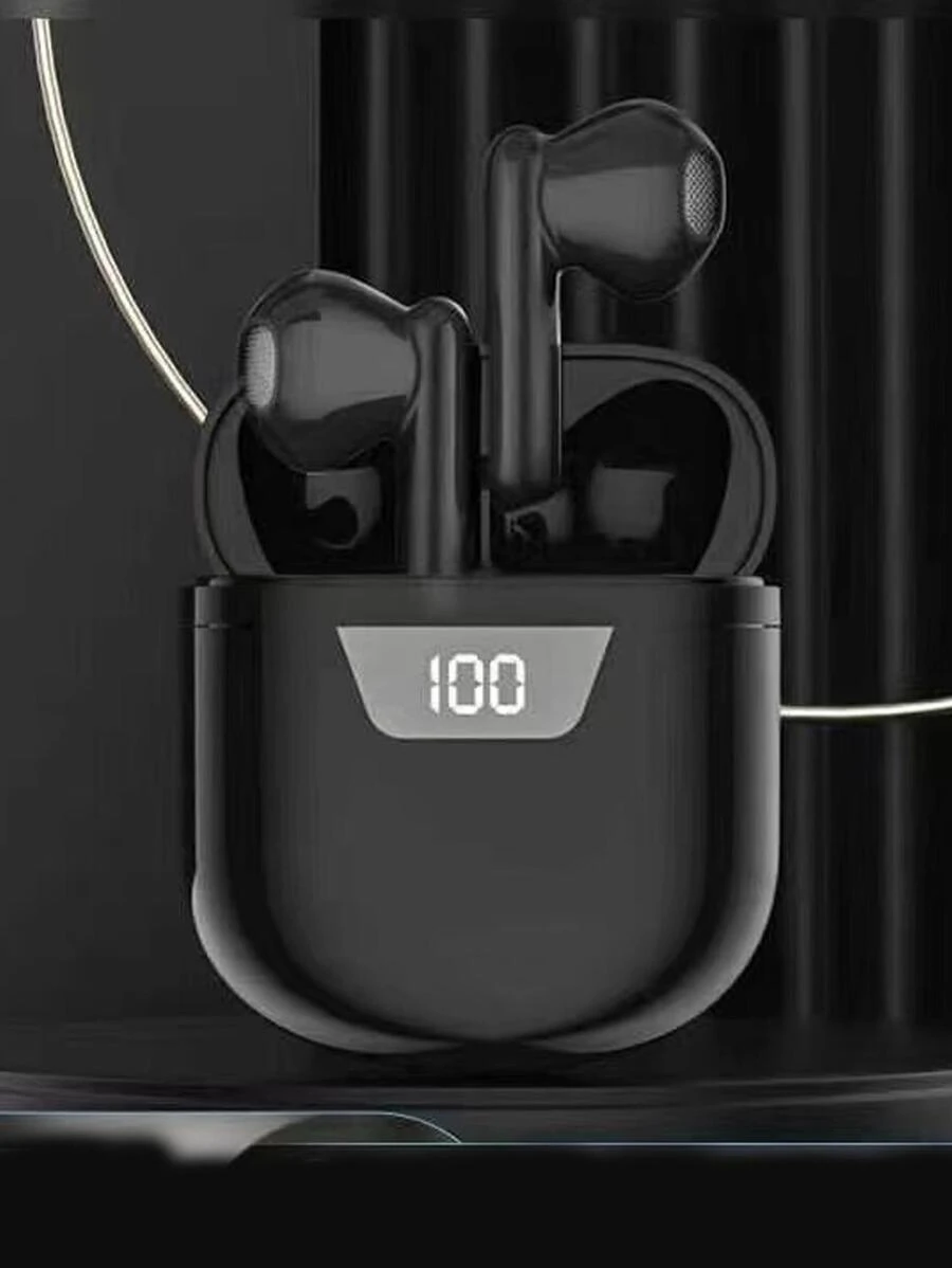 En oreja (insertar) Conceptos básicos para juegos Pantalla de alimentación LED a prueba de sudor Pantalla LED de control táctil de baja latencia, con auriculares inalámbricos con control de volumen de micrófono - Negro - Ver 1