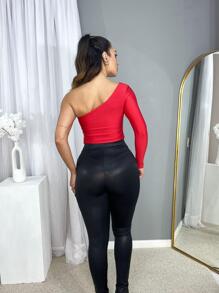 Calça Feminina Legging Zíper na Frente e na Barra - Preto - Visão 3