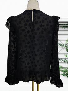 Blusa De Mujer Efecto Transparente En Poliéster De Alta Calidad Y Diseño Elegante S M L - Negro - Ver 4