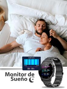 Reloj inteligente con pantalla LCD de 1,32 pulgadas | Smart Watch | correa de reloj de acero inoxidable con conteo de pasos | llamada de calorías | frecuencia cardíaca | presión arterial | deportes multifuncionales - Negro - Ver 9