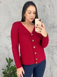 Women Cardigans - 紅色 - 查看 2