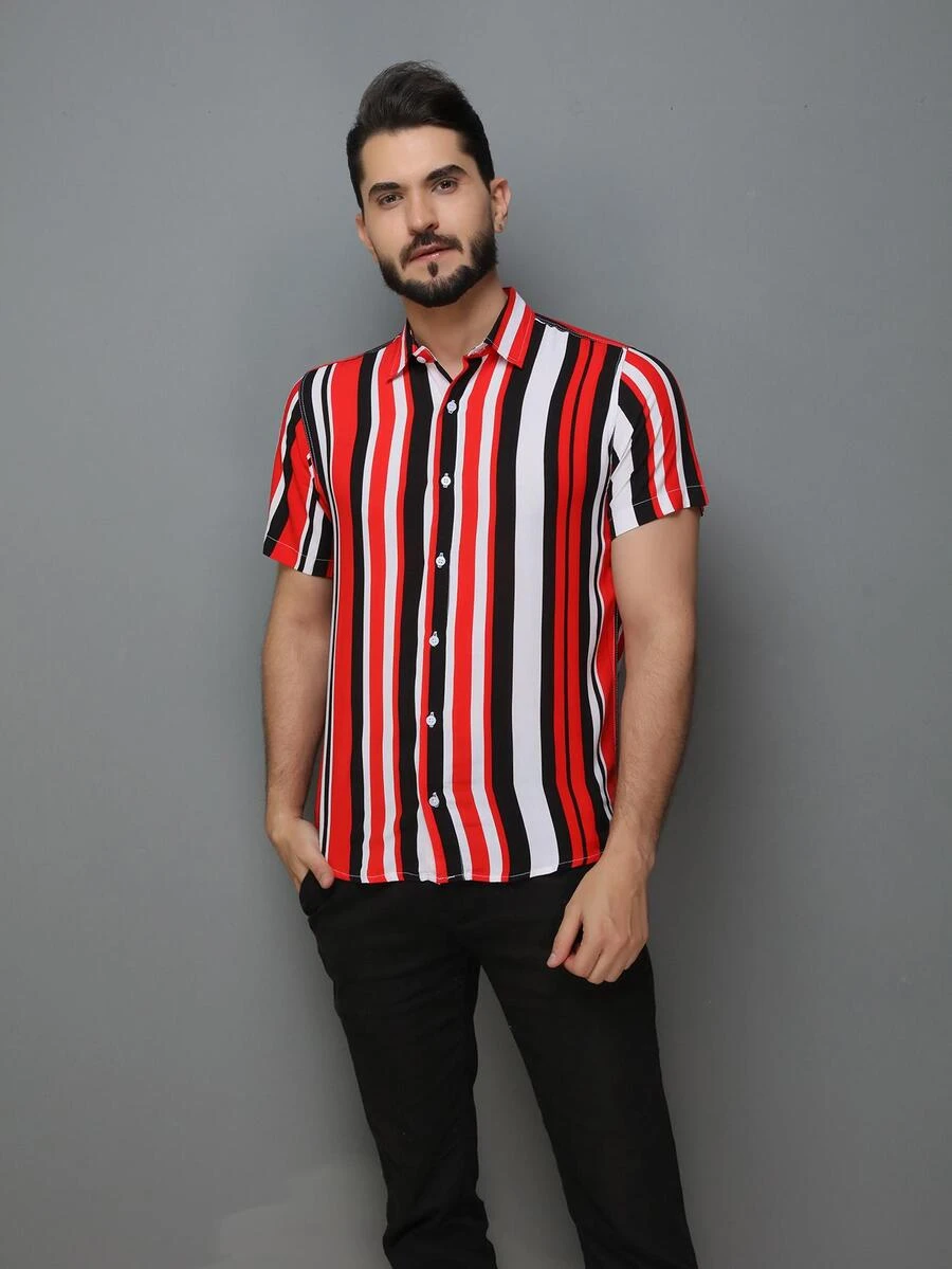 Men Shirts - 紅色 - 查看 1