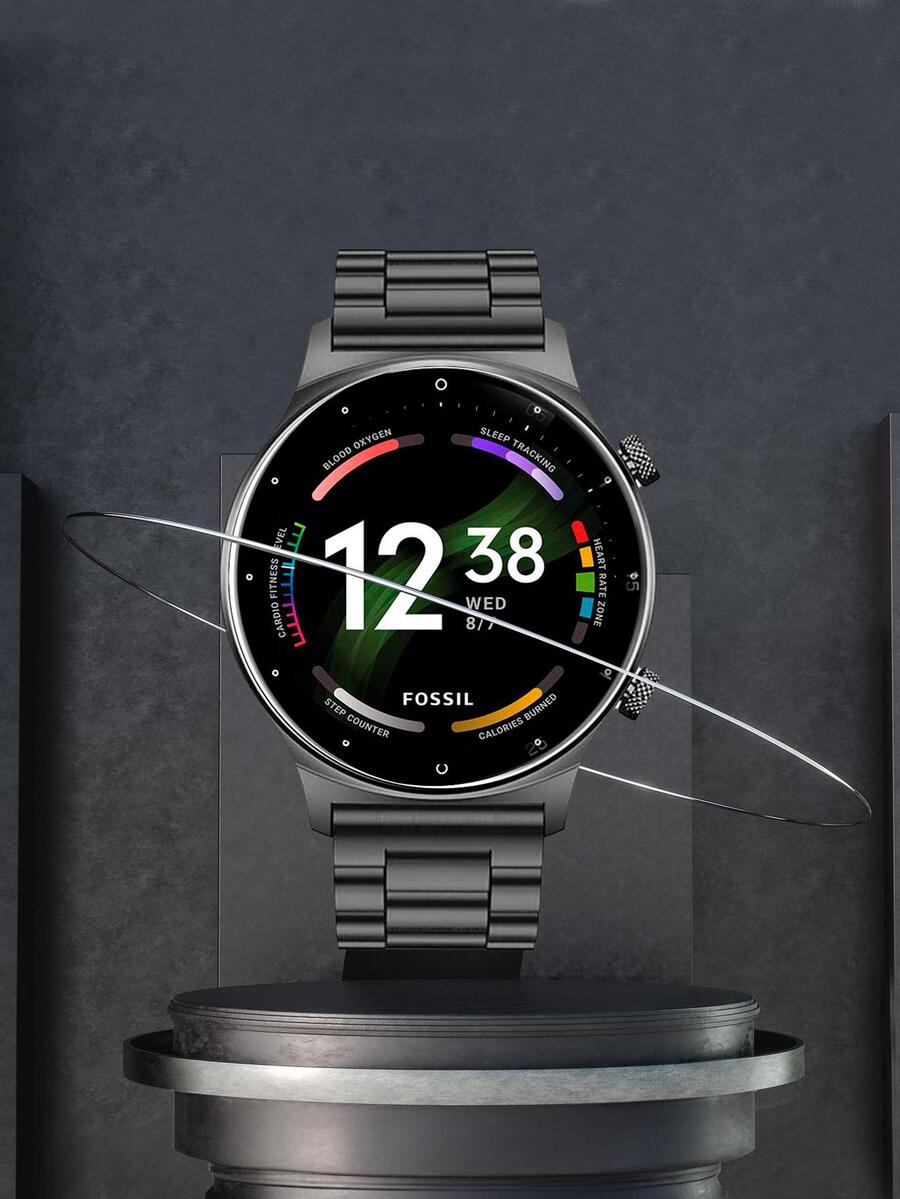 Reloj inteligente con pantalla LCD de 1,32 pulgadas | Smart Watch | correa de reloj de acero inoxidable con conteo de pasos | llamada de calorías | frecuencia cardíaca | presión arterial | deportes multifuncionales - Negro - Ver 1