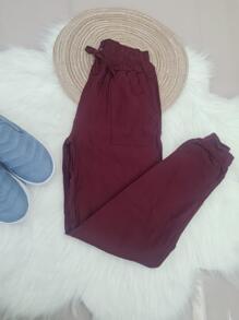 Women Pants - Màu Đỏ Sâu - Xem 1