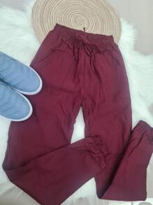 Women Pants - Màu Đỏ Sâu - Xem 2