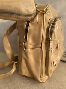 Women Fashion Backpacks - 杏色 - 查看 2