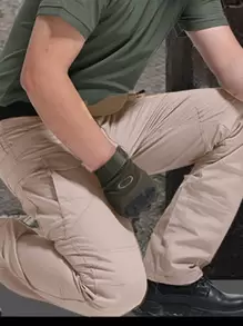 Pantalones Tácticos Impermeables de 10 bolsillos  bolsillos dobles profundos y bolsillos delanteros pequeños - Caqui - Ver 4