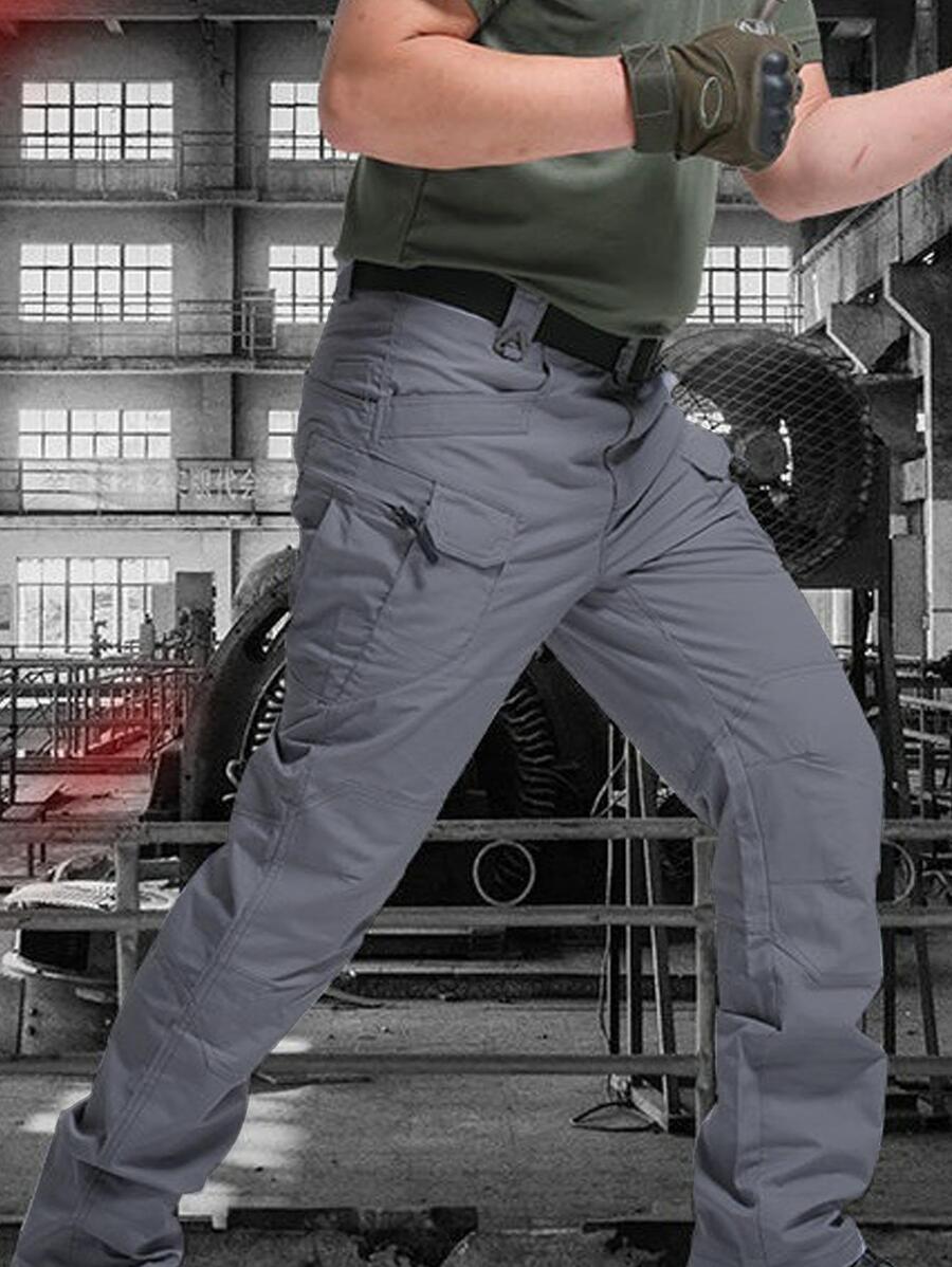 10 Pocket Waterproof Military Tactical Pants Double Deep Pockets And Small Front Pockets - Grey - View 1
