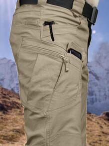 Pantalones Tácticos Impermeables de 10 bolsillos  bolsillos dobles profundos y bolsillos delanteros pequeños - Caqui - Ver 7
