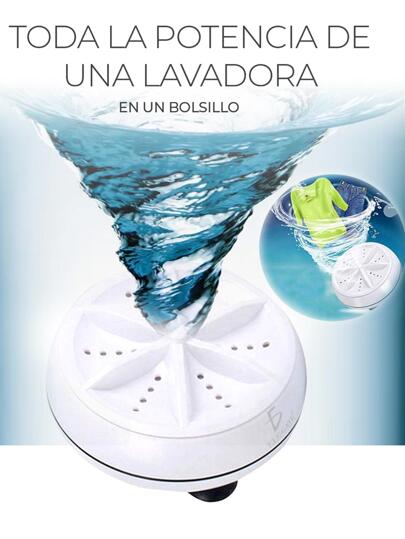 Mini Lavadora HOG.64 Tecnología Ultrasónica Diseño Compacto y Portátil Lavado Rápido y Eficiente Disfruta de un lavado eficaz sin necesidad de grandes electrodomésticos ELE-GATE