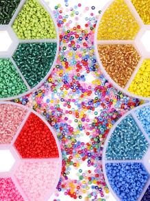 6格盒裝2mm玻璃種子釘珠混合適用於製作手工製作,串珠,項鍊,首飾配件 - 彩色 - 查看 5