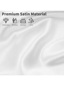 1入組白色圓形桌布 - 白色 - 查看 2