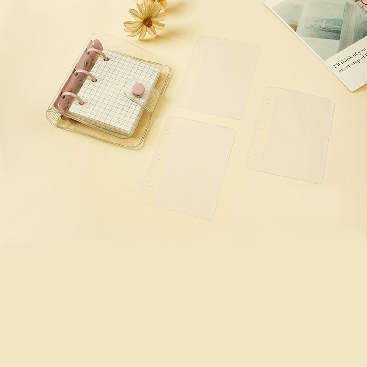 1pc Mini Pocket Notebook Set, Simple Portable 3hole Looseleaf Memo