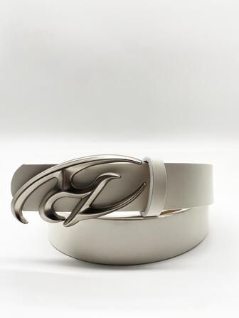 Letter Decor Buckle PU Leather Belt Summer, School Fall, Autumn, Halloween