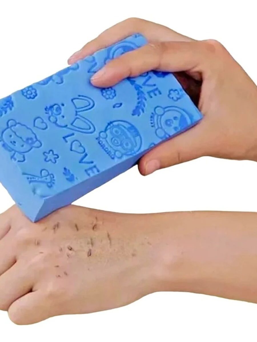 Esponja De Baño Magica Exfoliante Remueve Mugre Piel Muerta - Azul - Ver 1
