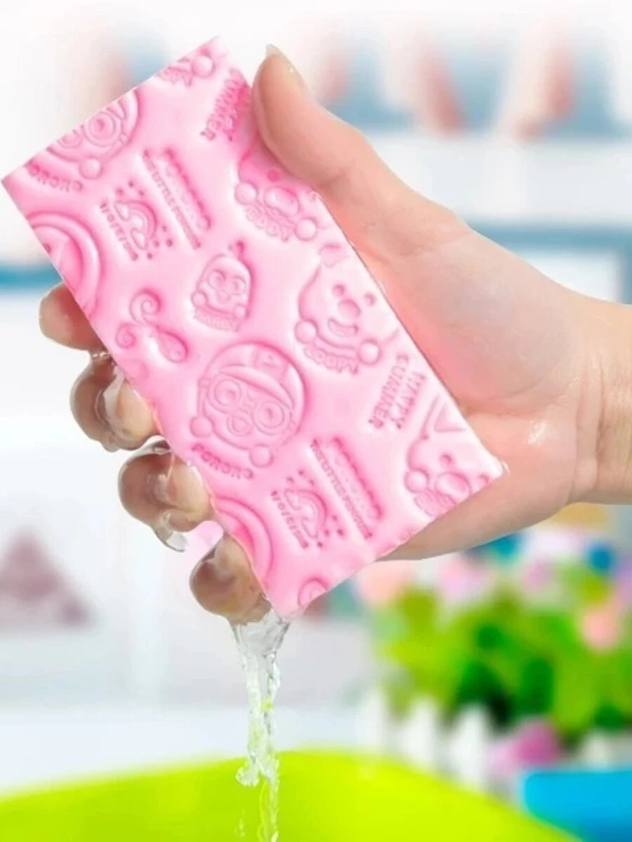 Magical Exfoliating Bath Sponge Removes Dirt Dead Skin - Pink - View 1