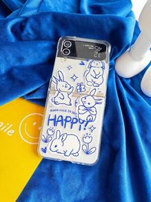 Cartoon Rabbit Print Clear Phone Case - Multicolor - View 2