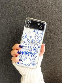 Cartoon Rabbit Print Clear Phone Case - Multicolor - View 6