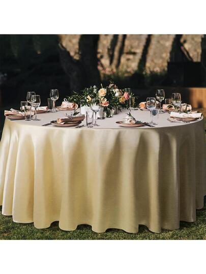 1 pièce Nappe ronde classique multicolore pour hôtel et maison, finition satin, convient pour mariage, Saint-Valentin et usage quotidien